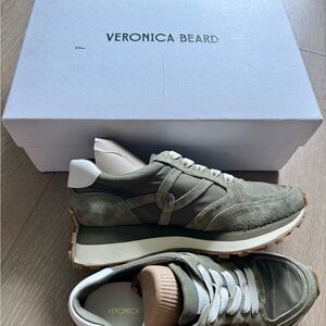 Veronica Beard Olive and White Women's Sneakers